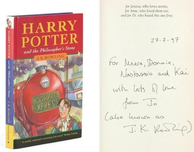 1ª edição de Harry Potter e a Pedra Filosofal assinada por J.K. Rowling é vendida por mais de R$400 mil