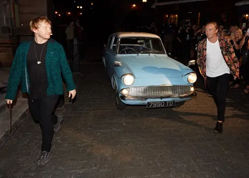 Tom Felton and Rupert Grint at the Harry Potter theme park in Orlando, USA, 2019